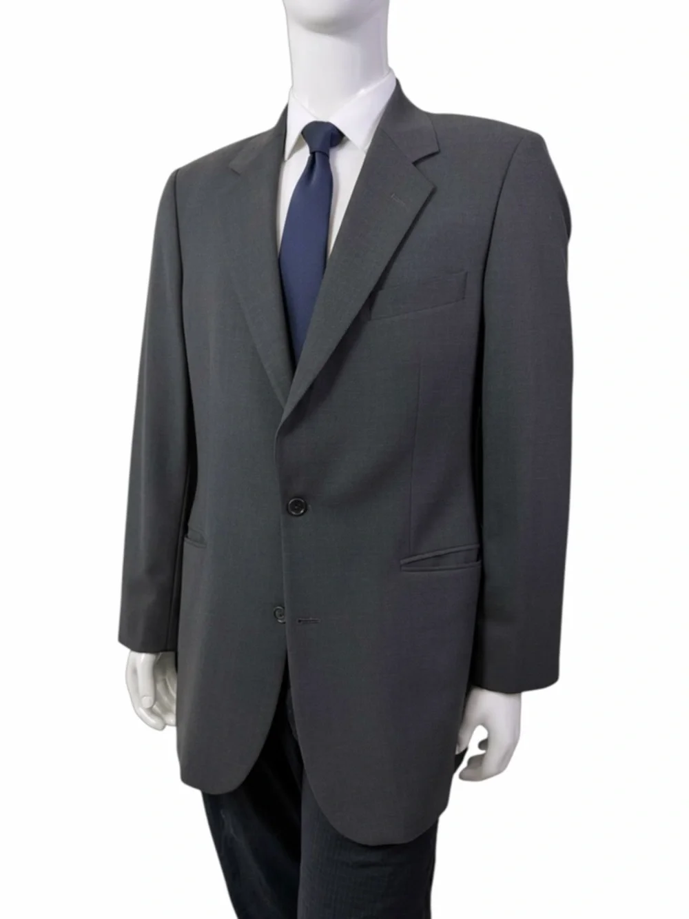 Brooks Brothers Brooksease Mens 42L Charcoal Grey Wool Stretch Blazer Jacket